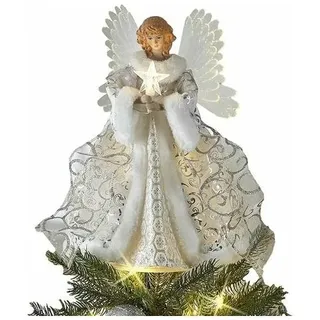 Nazalus-hot Sale-weihnachtsengel-baumspitze Weihnachtsengel Traditionelle Weihnachtsbaumspitze, Engel-weihnachtsbaumspitze – 25 X 20 Cm Weihnachtsengel Leuchtende Acryl-weihnachtsbaumspitze, Weihnacht