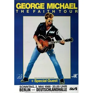 George Michael - The Faith, Berlin 1988 » Konzertplakat/Premium Poster | Live Konzert Veranstaltung | DIN A1 «