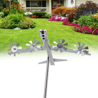 Flugzeug-Windspiel,Outdoor-Garten-Skulptur, Flugzeug-Windspiel, Edelstahl-Flugzeug-Windrad, einfache Montage, kinetische Skulptur, Windspiel für Hof und Garten