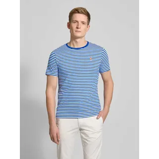 T-Shirt mit Label-Stitching, Royal, XL