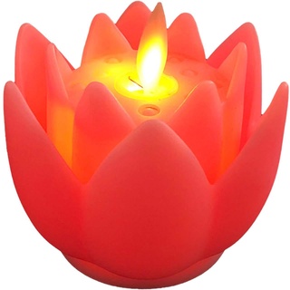 Sharplace LED-Lotus-buddhistische Lampe, LED-Teelichter, Kerze, flackernde Buddha-Zubehör, elektrische Kerzenlichter, Lotus-Lampe für drinnen und draußen, ROSA