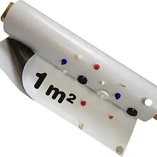Eisenfolie Ferrofolie selbstklebend weiß matt - 0,6mm x 1m x 1m - mit Premium-Kleber, flexibler Haftgrund für Magnete