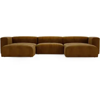 GRAINGOLD Ecksofa Cord 5-Sitzer Braun