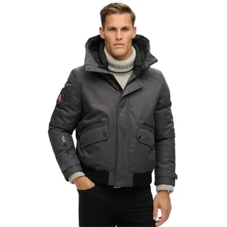 Superdry City Tweed Steppjacke - Grey Herringbone - L