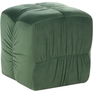 Beliani Pouf Turley Stoff 57 x 38 x 57 cm Dunkelgrün