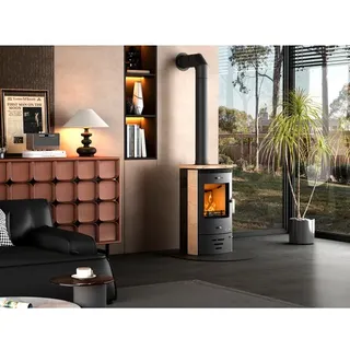accente Kaminofen »NADOR 4.0«, BxH: 55 x 93,5 cm, 7 kW, Stahl / Sandstein - schwarz