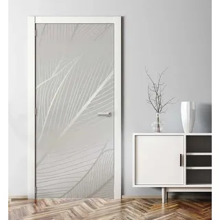 MyMaxxi Dekorationsfolie Türtapete Türposter Türfolie selbstklebend Blumenmuster Zeichnung groß, (Blumenmuster silber, 1St.}, Klebefolie Tür aufgerollt), Selbstklebend grau|silberfarben