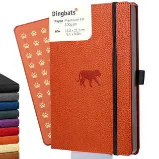 Dingbats* - Tierwelt Notizbuch A5 Kariert - Hardcover aus veganem Leder für Arbeit, Reisen, Uni - mit elastischem Verschlussband