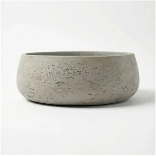 finestgreen Pflanzschale Eileen, Fiberclay Pflanzkübel in Beton-Optik für Innen & Außen grau Ø 24 cm x 9 cm