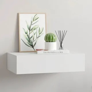 Vopese Wandregal mit Schublade Weiß 40x23,5x10 cm MDF Model330241
