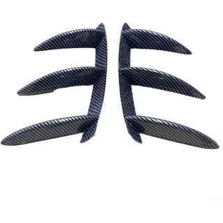 Heckstoßfänger Lüftung Canard Spoiler für Mercedes-Benz A-Klasse W176 A200 A250 A260 A45 für amg 2013-2018 Heckdiffusor Zierleiste ABS Kunststoff Glänzend Schwarz Carbon Optik Sport Design(Carbon