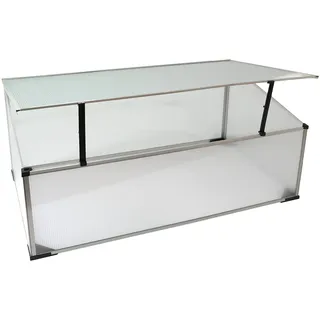 NATIV Frühbeet aus Aluminium | Hochbeet Abdeckung mit arretierbarem Dach | Frühbeetkasten mit Polycarbonatplatten | Frühbeetaufsatz für Hochbeet 100 x 60 cm | Mini Gewächshaus