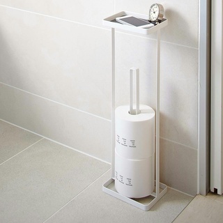 Yamazaki Home Toilettenpapierständer Toilettenpapierhalter mit Ablage weiß freistehend