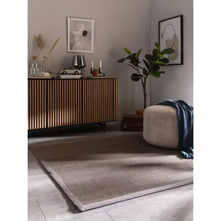 benuta Sisalteppich Sana, quadratisch, Höhe: 5 mm, 100% Sisal Naturfaser, Teppich Wohnzimmer, Esszimmer, Schlafzimmer grau quadratisch | 200 cm x 200 cm x 5 mm
