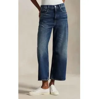 Polo Ralph Lauren für Damen. 211969378001 Blaue Jeans mit hoher Taille und weitem Bein (25/32), Beige, Lässig, Baumwolle, Denim