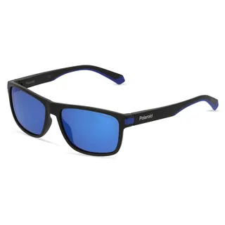 Polaroid PLD 2121/S Herren-Sonnenbrille Vollrand Quadratisch Kunststoff-Gestell, schwarz