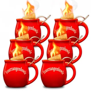 Feuerzangentasse 6er im Karton, Rot - für Feuerzangenbowle