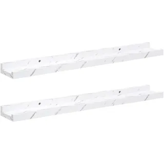 Maison Exclusive - Wandregal 2 Stk. Weiß Marmor 60 X 9 X 3 Cm Hol