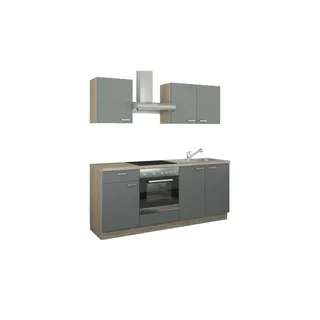 Küchenzeile mit Elektrogeräten  Binz , grau , Maße (cm): B: 200