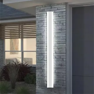 LED Aussen/Innen Wandleuchte mit Fernbedienung Dimmbare Weiß Wandlampen Garten Außenwandleuchte Kaltes Weiß/Warmes Licht/Neutrales Außenlampe Moderne Flur Wandbeleuchtung IP65 (Weiß Licht,150cm 88W)