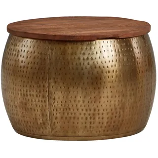 Wohnling Couchtisch Gold Mango 60 x 60 x 40 cm