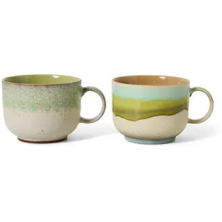 HKliving - 70's Teetasse, 425 ml, neo (2er-Set)