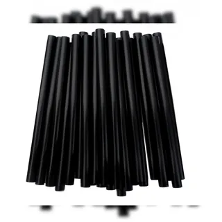 cwpack 500 MEHRWEG Cocktail  Strohhalme Plastik schwarz 150*7 mm