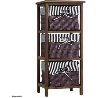 Hti-Living Badregal mit 3 Körben 1-tlg. Braun