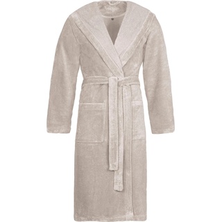 Unisex-Bademantel VOSSEN "Lynn" Bademäntel Gr. S, grau (stone) Vossen für Damen & Herren, mit Kapuze, aus Microfaser