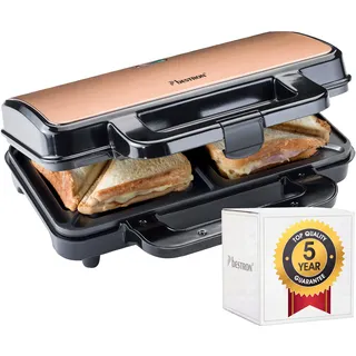 Bestron ASM90XLCO XL Sandwich-Toaster für 2 Sandwiches, SchwarzKupfer