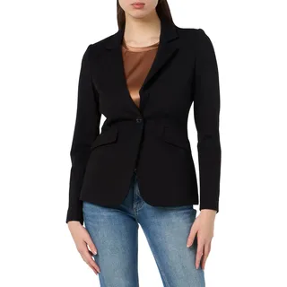 Taifun Damen Klassischer Blazer mit Stretchkomfort Langarm Blazer Langarm gefüttert Blazer unifarben Schwarz 36 - 36
