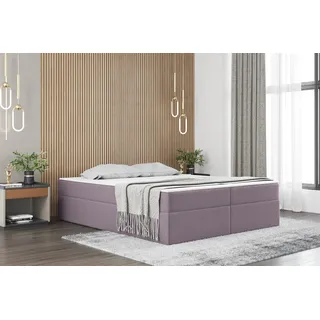 Fun Möbel Boxspringbett Dachschräge Bett PRIMA Stoff Soro (Violett, 160x200 cm)