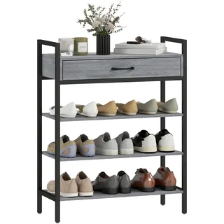 Homcom Schuhregal 70 x 88 x 30 cm mit Schublade grau