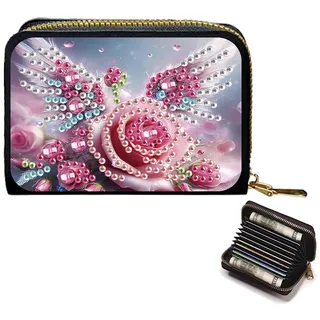 Demiawaking DIY Diamond Painting Kartenetui Kreditkartenetui, Diamant Painting Geldbörse Handtasche Aufbewahrungstasche Kreuzstich Stickerei Kinder Erwachsene Geschenk (L)