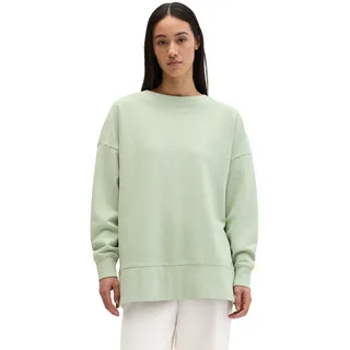 Sweatshirt MARC O'POLO "mit recycelter Baumwolle", Damen, Gr. S, calm sage, Obermaterial: 100% Baumwolle, unifarben, loose fit, Rundhals, Rippbündchen, Sweatshirts Sweatshirt