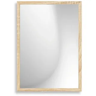 Infantasie 'Claudia' Wandspiegel 60x60 cm Spiegel mit Rahmen | Eiche Sonoma | Moderner Spiegel mit Holzrahmen | Inkl. Wandmontagematerial - Montage vertikal oder horizontal