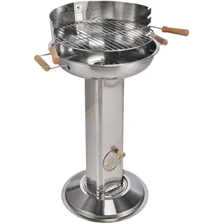 Säulengrill aus Edelstahl / Höhe: 83 cm