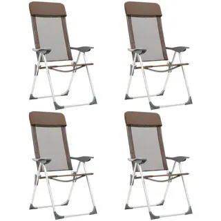 vidaXL Klappbare Campingstühle 4 Stk. Aluminium braun