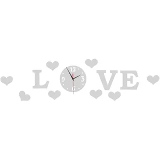 Rahmenlose Klebe-wanduhr, Diy-dekoration Für Wohn- Und Schlafzimmer, Silberfarben