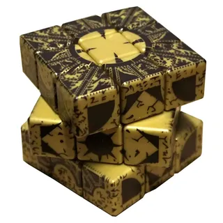 Hellraiser Lament Configuration Puzzle-Würfel – Funktionierende Horror Filmreplik mit Drehmechanik – Pinhead Puzzle Box für Halloween Faschin... - Braun/Bronze/Gold