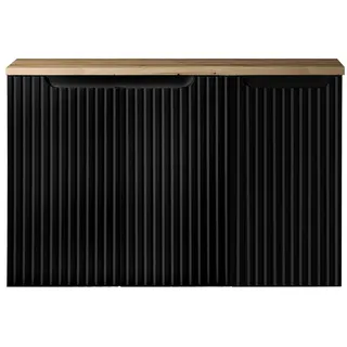 Lomadox Waschtischunterschrank 90 x 0 x 0 cm Schwarz/Eiche