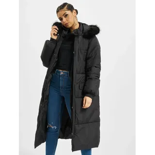 Urban Classics Ladies Oversize Faux Fur Puffer Coat in Schwarz, Größe XS