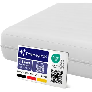 Träumegut24 - ergonomische 7-Zonen Matratze 140x200 cm | Größe + Höhe wählbar | Härtegrad H2&H3 | Kaltschaummatratze | Hautfreundlicher Bezug | Oeko-TEX® | (140 x 200 cm, 11 cm)