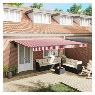 vidaXL Markise 500 x 350 cm rot/weiß