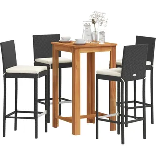 vidaXL Gartenbar Set 5-tlg. Schwarz