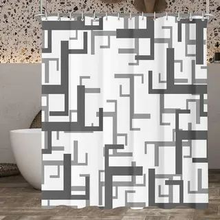 Duschvorhang Block Antischimmel 200x160cm Wasserabweisend Polyester