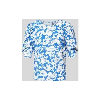 Bluse mit floralem Muster Modell 'FREJ', Hellblau, M