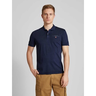 Regular Fit Poloshirt mit Label-Print Modell 'elbas', Marine, XL