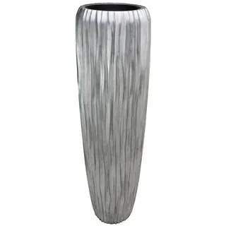 Flingora Bodenvase Minga, mit Einsatz - Fiberglas - Indoor - Silber - Höhe 180 cm silberfarben Ø 51 cm x 180 cm