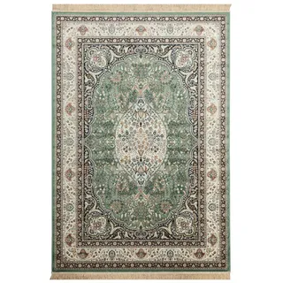 Steffensmeier Orientteppich Riad Kirman, Rechteckig, Höhe: 5 mm, Bordüre bunt|grün 67 cm x 210 cm